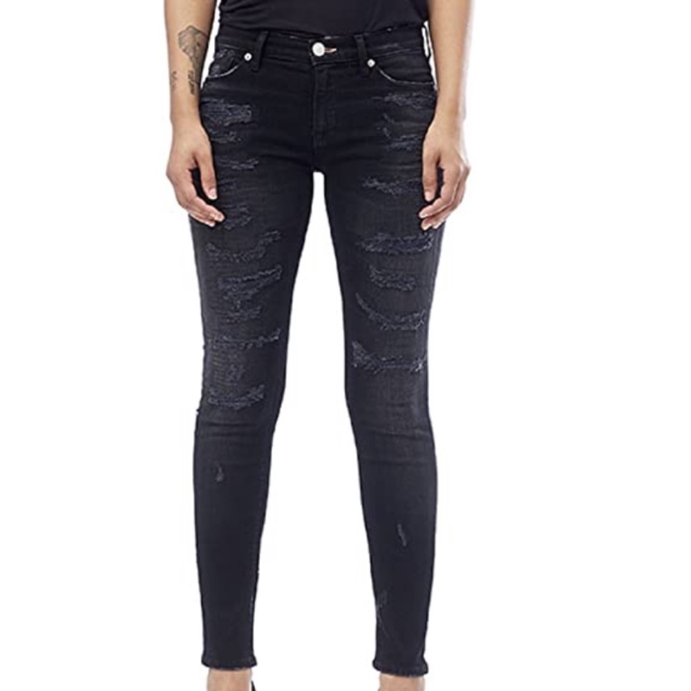 Hudson Nico Super Skinny Jean Hijacked Black sz 25